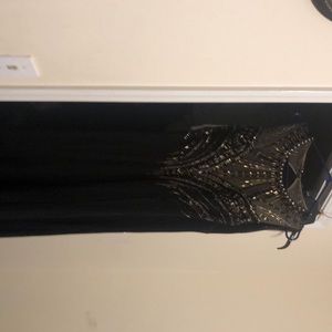 Long Black Dress with Trail